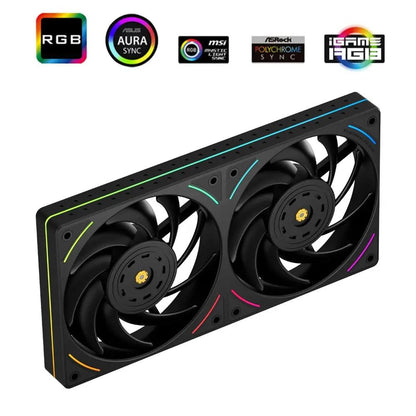 Thermalright TL-UB24W 240mm ARGB Computer Case Fan White & Black | 2-in-1 Dual Fan Design | 2150RPM | PWM Control | 5V 3-Pin ARGB