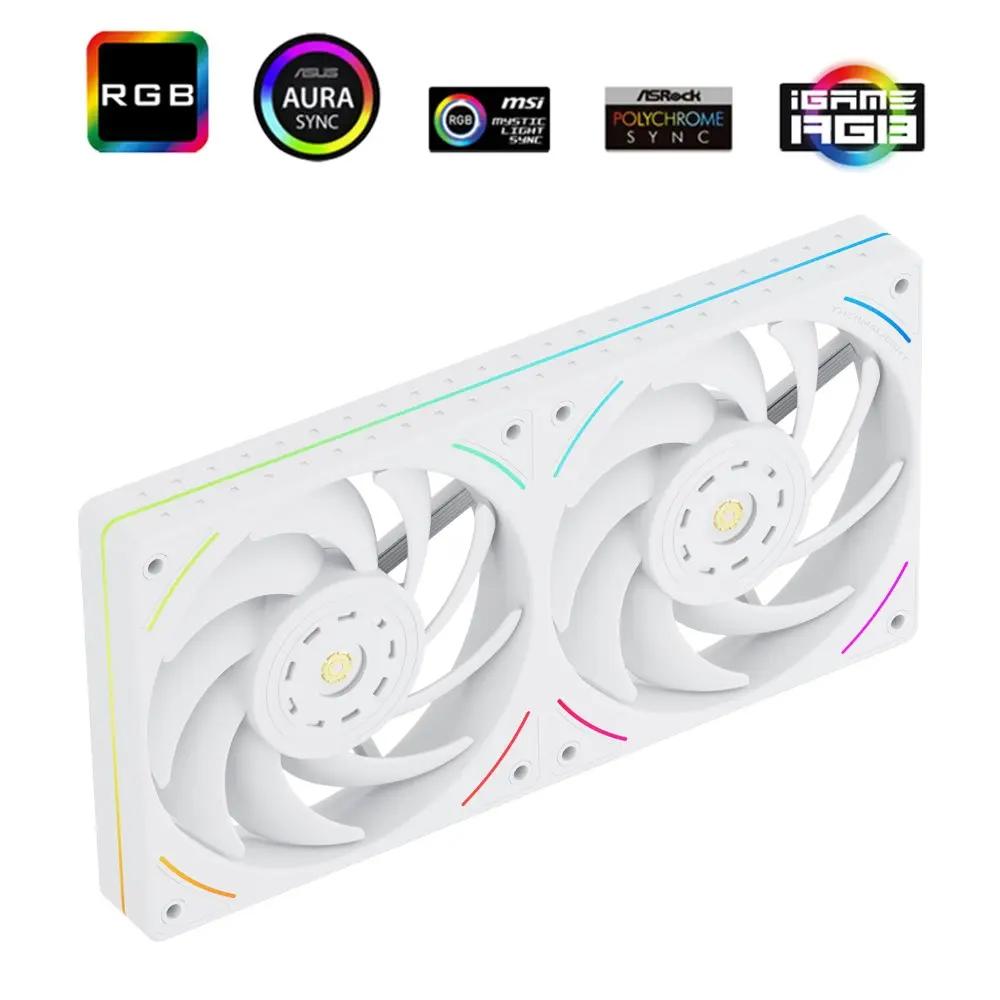 Thermalright TL-UB24W 240mm ARGB Computer Case Fan White & Black | 2-in-1 Dual Fan Design | 2150RPM | PWM Control | 5V 3-Pin ARGB