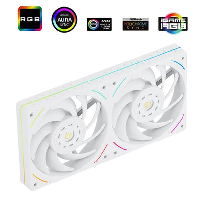 Thermalright TL-UB24W 240mm ARGB Computer Case Fan White & Black | 2-in-1 Dual Fan Design | 2150RPM | PWM Control | 5V 3-Pin ARGB