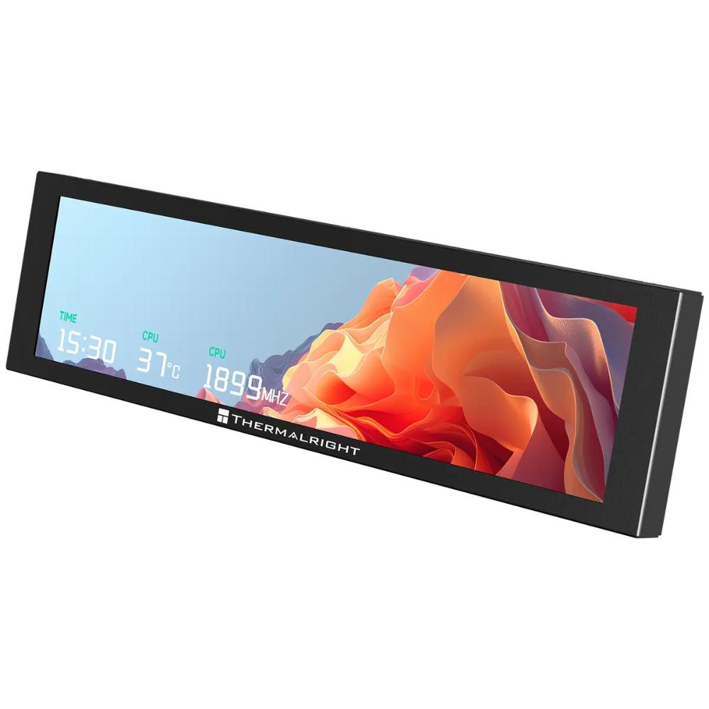 Thermalright 9.16" Wide LCD Screen Black & White | 1920×480 Display | Real-Time CPU & GPU Monitoring