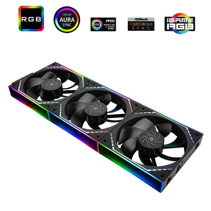 Thermalright TL-M12QR X3 120mm ARGB Fan Black & White | 3-Pack | 1500RPM PWM | 47.6 CFM | 1.31mm H₂O | 5V ARGB | S-FDB