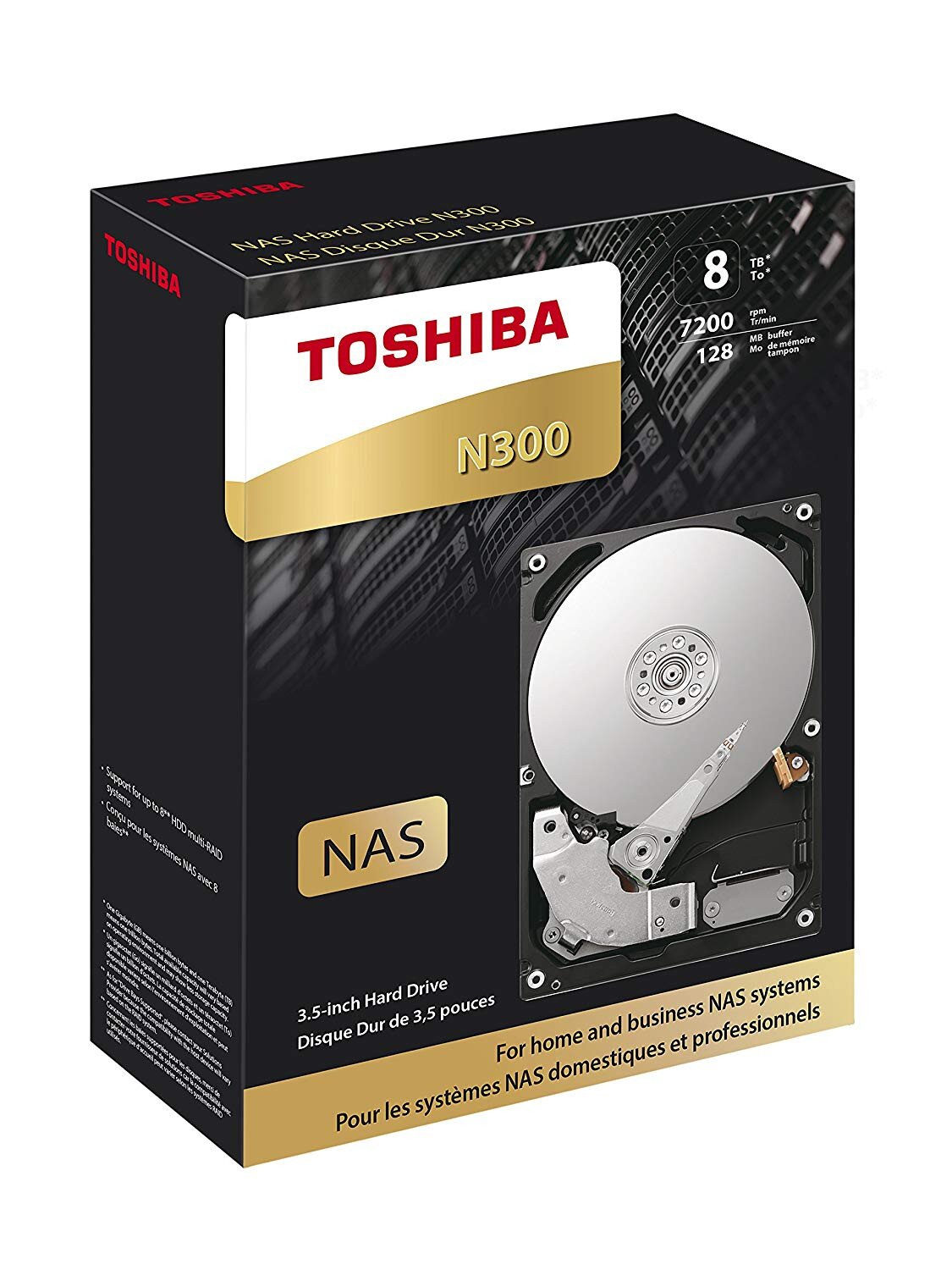 Toshiba N300 | 8TB NAS 3.5-Inch Internal Hard Drive | CMR SATA 6Gb/s | 7200 RPM