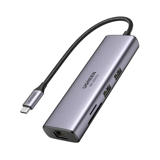 UGREEN 60515 | 7-in-1 USB-C Hub | 4K HDMI | USB 3.0 × 3 | SD/TF Card Reader | 100W PD Charging | For MacBook, Laptop, Tablet, PC
