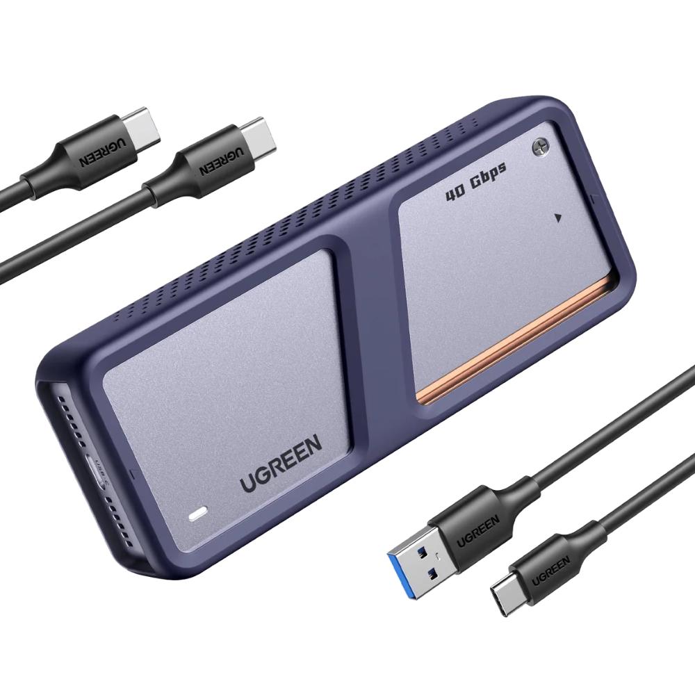 UGREEN 15976 M.2 NVMe SSD Enclosure | USB4 40Gbps | Cooling Fan | ASM2464PD | M.2 2230/2242/2260/2280 | Up to 4TB