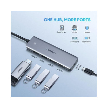 UGREEN 70336 | USB-C to 4-Port USB 3.0 Hub | 5Gbps Data Transfer | Compact Design | Plug & Play | For MacBook, Laptop, Tablet, PC
