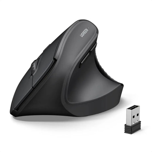 UGREEN Ergonomic Vertical Wireless Mouse | Dual-Mode (BT 5.4 + 2.4G), 4000 DPI, Quiet Clicks