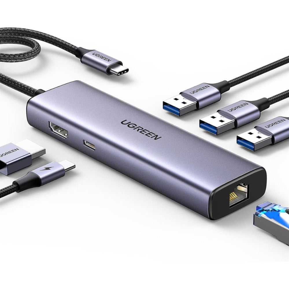 UGREEN 15598 Revodok | 6-in-1 USB-C Hub with Gigabit Ethernet