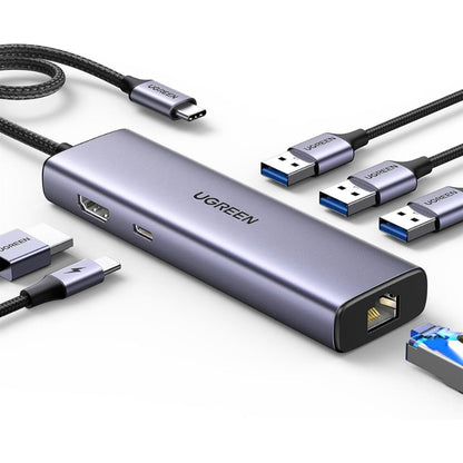 UGREEN 15598 Revodok | 6-in-1 USB-C Hub with Gigabit Ethernet
