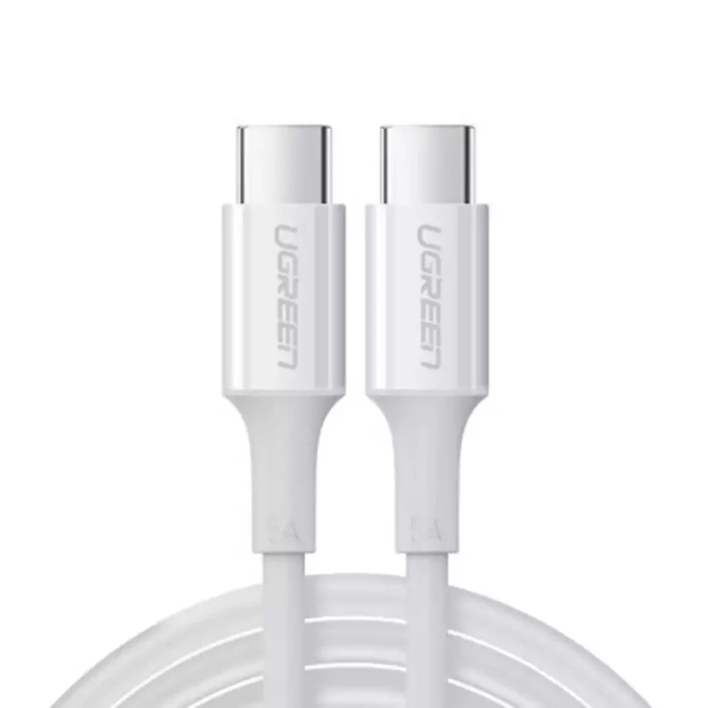 UGREEN 60551 | USB 2.0 Type-C to Type-C Data Cable | 100W PD Fast Charging | 1 Meter | White | E-Marker Chip | For Laptop, MacBook, Tablet, Smartphone, Power Bank