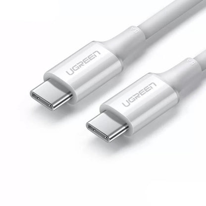 UGREEN 60551 | USB 2.0 Type-C to Type-C Data Cable | 100W PD Fast Charging | 1 Meter | White | E-Marker Chip | For Laptop, MacBook, Tablet, Smartphone, Power Bank