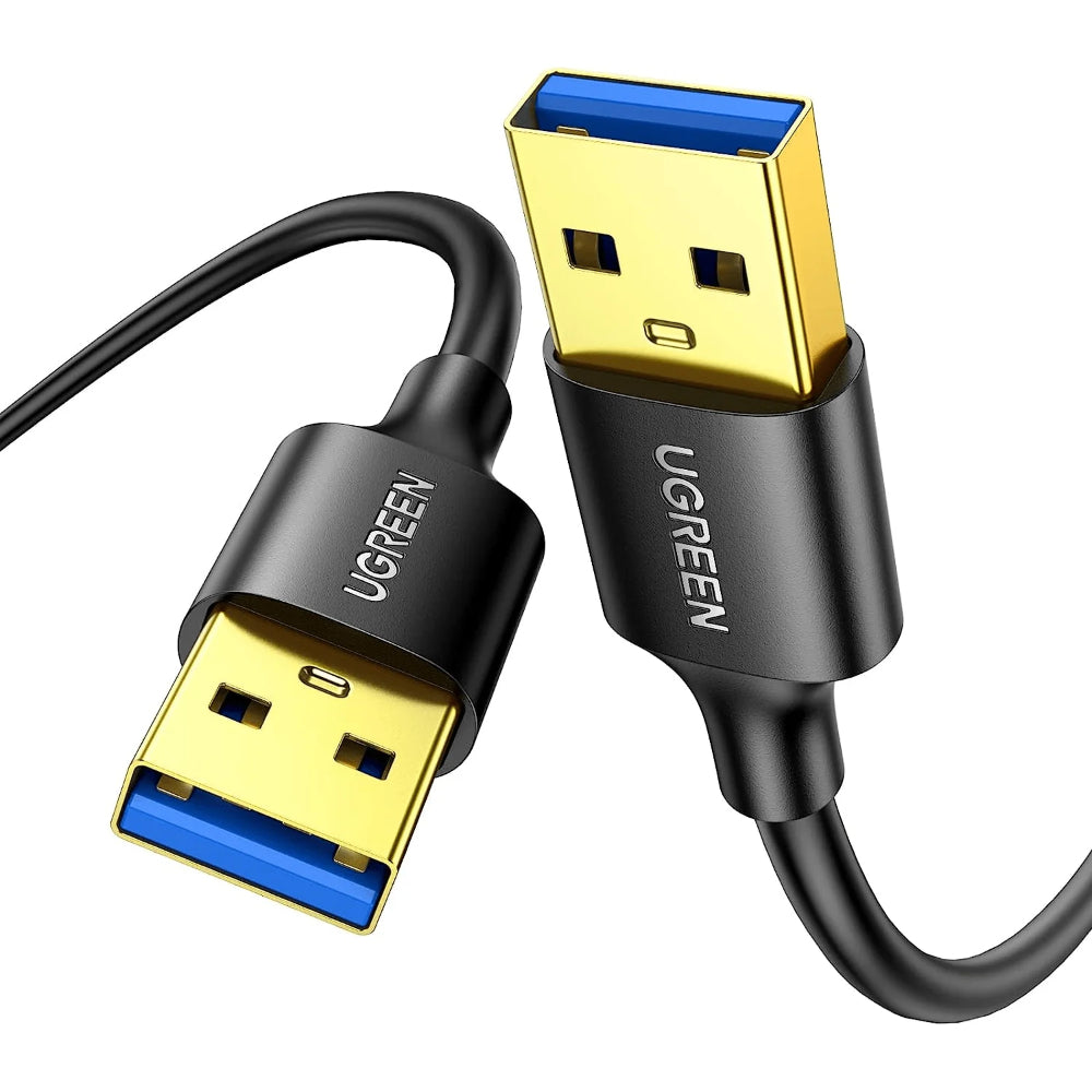 UGREEN | USB 3.0 Male to Male Cable | 1M (10370) / 3M (90576) | 5Gbps High-Speed Transfer | Gold-Plated Connectors | Black | For Data Transfer, USB Switch, Enclosure, Docking Station