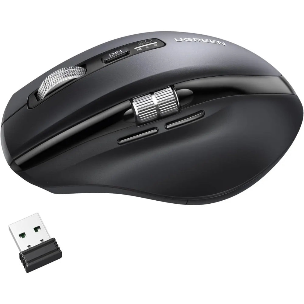 UGREEN Scrolling Master | Wireless Ergonomic Mouse (Bluetooth + 2.4G, 5000 DPI, Silent, 6 Buttons)