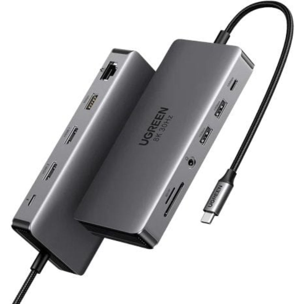 UGREEN 15965 | Revodok Pro 211 | 11-in-1 USB-C Hub | 4K HDMI | 100W PD | Gigabit LAN | SD/TF | 3 × USB-A | USB-C | 3.5mm Audio | For MacBook, Laptop, Tablet, PC