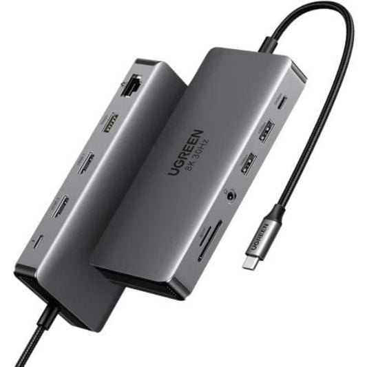 UGREEN 15965 | Revodok Pro 211 | 11-in-1 USB-C Hub | 4K HDMI | 100W PD | Gigabit LAN | SD/TF | 3 × USB-A | USB-C | 3.5mm Audio | For MacBook, Laptop, Tablet, PC