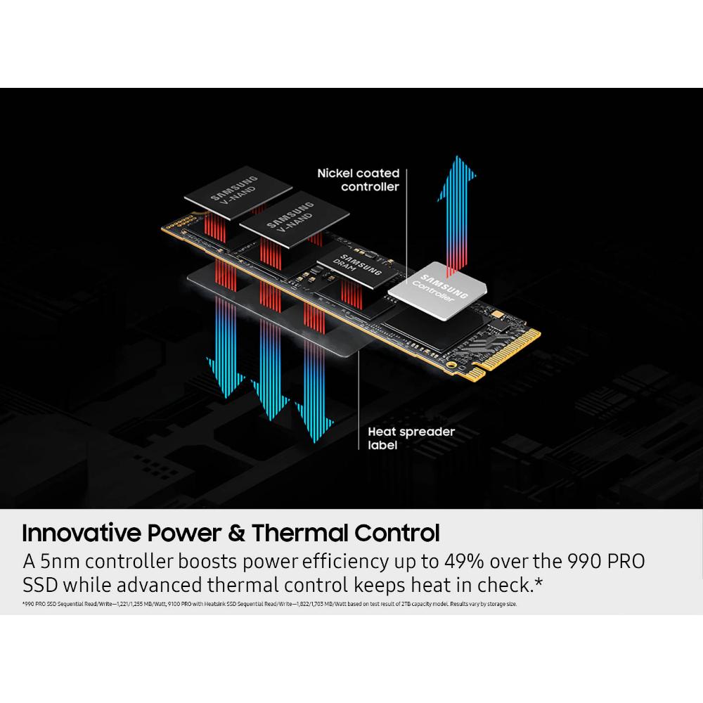 Samsung 9100 PRO PCIe 5.0 NVMe M.2 SSD | Up to 14,800MB/s Read | 13,400MB/s Write | Gen5 AI Performance SSD | 1TB / 2TB / 4TB / 8TB