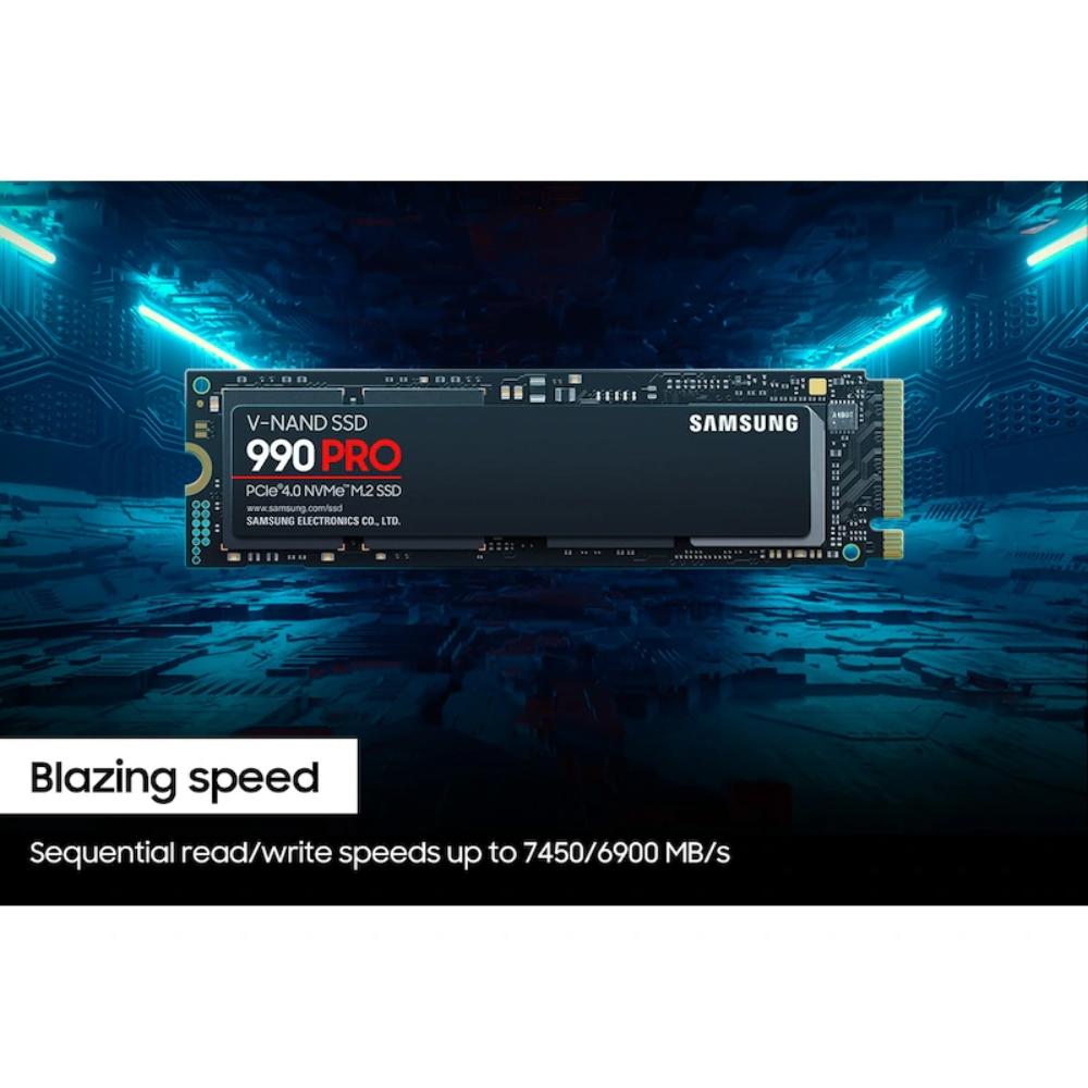 Samsung 990 PRO PCIe 4.0 NVMe M.2 SSD | Up to 7450MB/s Read | 6900MB/s Write | Gen4 High-Performance Storage | 1TB / 2TB / 4TB