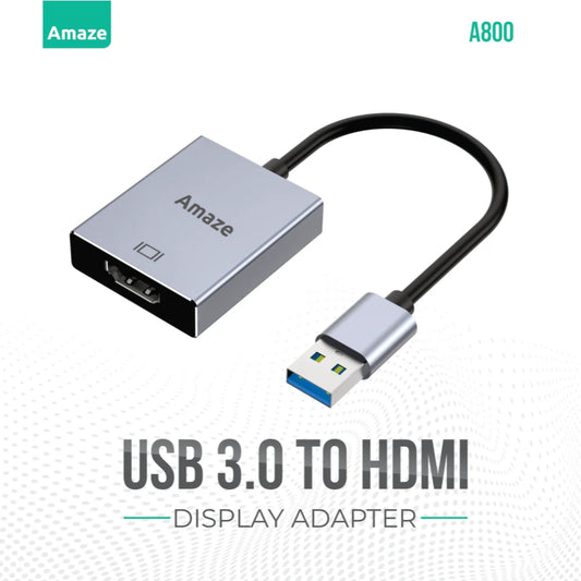 Amaze A800 | USB 3.0 to HDMI Display Adapter | Full HD 1080p | External Graphics Converter | Plug & Play | Universal Compatibility