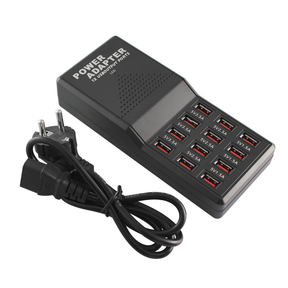 USB Fast Charger 12-Port 12Amp W858 | High-Capacity Multi-Device Charging Hub