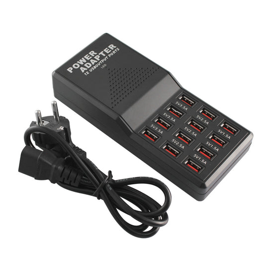 USB Fast Charger 12-Port 12Amp W858 | High-Capacity Multi-Device Charging Hub