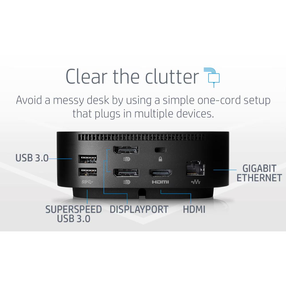 HP USB-C Dock G5 | Universal USB-C Docking Station with Dual DisplayPort, HDMI & 100W Power Delivery