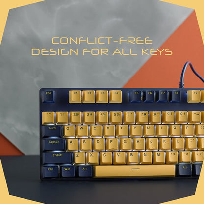 Rapoo V500PRO TM Mechanical Gaming Keyboard | Full Size 104 Keys | RGB Backlit | PBT Keycaps | Programmable