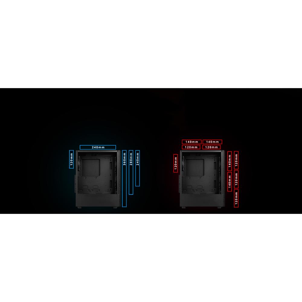 XPG VALOR MESH ATX Mid-Tower PC Case | 4× 120mm Pre-Installed Fans | Mesh Magnetic Front Panel |