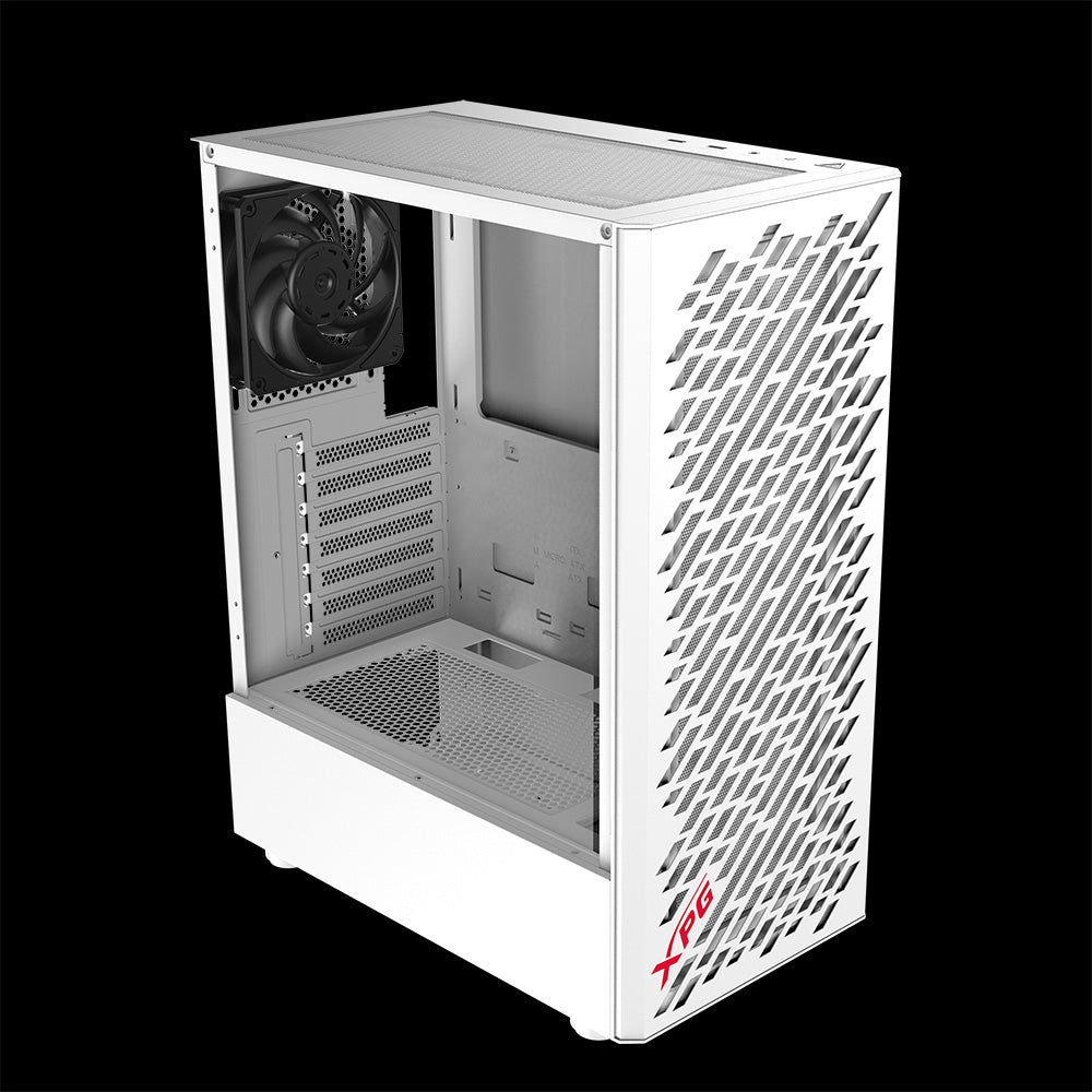 XPG VALOR AIR Compact Mid-Tower Chassis | ATX | 4 Pre-Installed Fans | Steel Front Panel | Tempered Glass Side Panel | Black