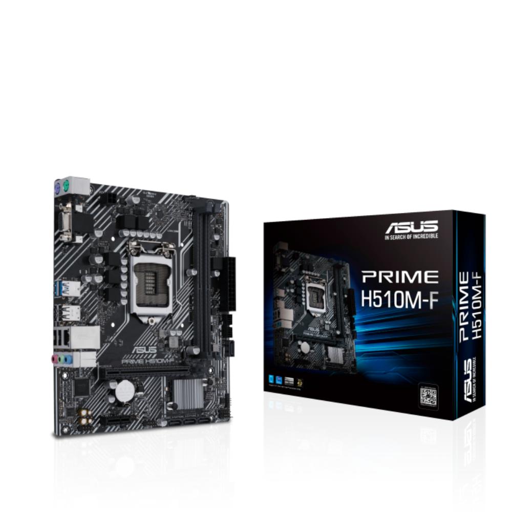ASUS PRIME H510M-F Intel H510 Micro ATX Motherboard | LGA 1200 | 11th/10th Gen Intel Core | DDR4 3200MHz | PCIe 4.0 | 4× SATA 6Gb/s | USB 3.2 Gen 1 | 1Gb Ethernet