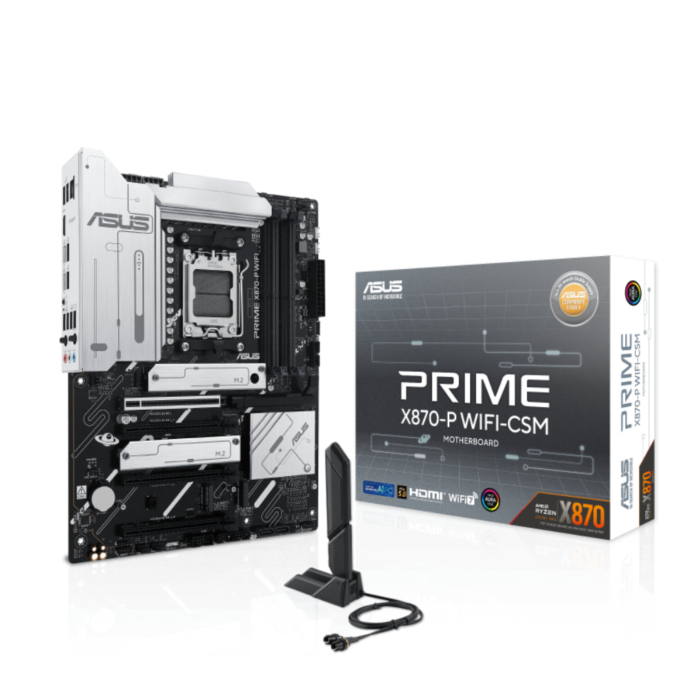 ASUS PRIME X870-P WIFI-CSM Motherboard | Next-Gen AM5 Powerhouse with Wi-Fi 7 and PCIe 5.0