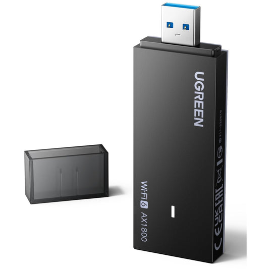 UGREEN 65225 WiFi 6 AX1800 USB Dongle | Dual-Band 2.4GHz/5GHz, USB 3.0, High-Speed Wireless Adapter