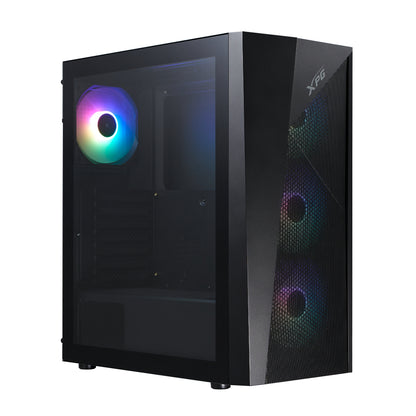 XPG Lander 500 MTA Mid-Tower Case | ATX |4 Pre-Installed ARGB Fans | Mesh Front Panel | Tempered Glass Side Panel | Black