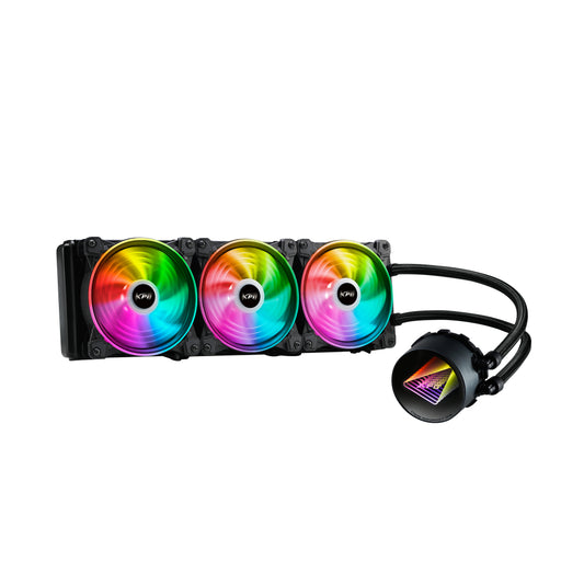 XPG LEVANTE X 360 Liquid CPU Cooler|360mm AIO|Asetek 7th Gen|Infinity Mirror ARGB|Intel/AMD Compatible|Black