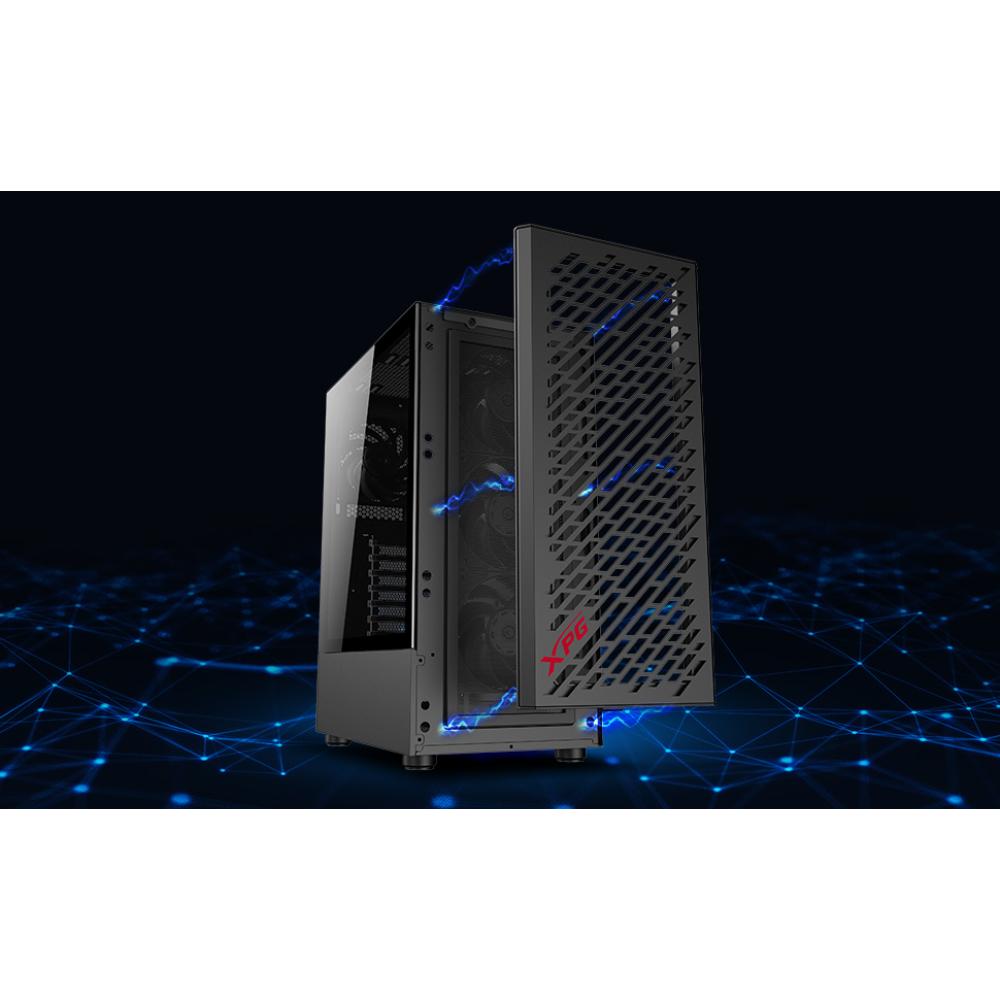 XPG VALOR AIR Plus Mid-Tower Gaming Case Black | ATX Support, 4x ARGB Fans, Tempered Glass Panel