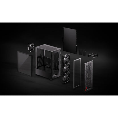 XPG VALOR AIR Plus Mid-Tower Gaming Case Black | ATX Support, 4x ARGB Fans, Tempered Glass Panel