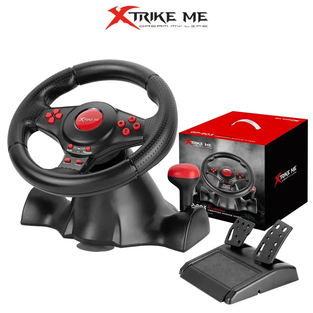 XTRIKE ME GP-903 Racing Wheel | Dual Vibration Motors | 180° Turn Angl ...