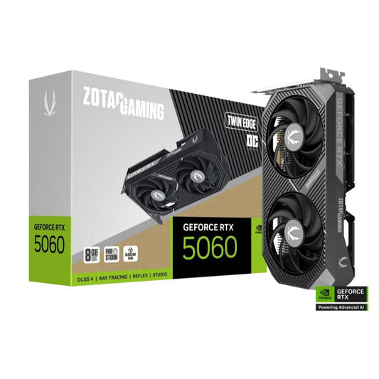ZOTAC GAMING GeForce RTX 5060 Twin Edge OC | 8GB GDDR7 | Compact Dual-Fan | DLSS 4 | Blackwell